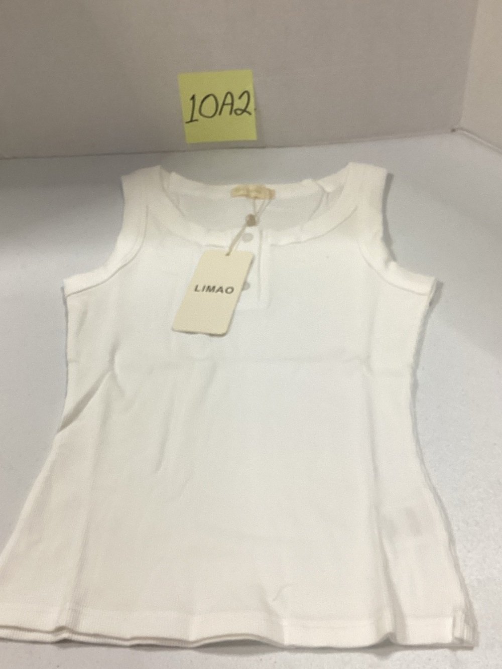 LIMAO Women's White Ribbed Tank Top